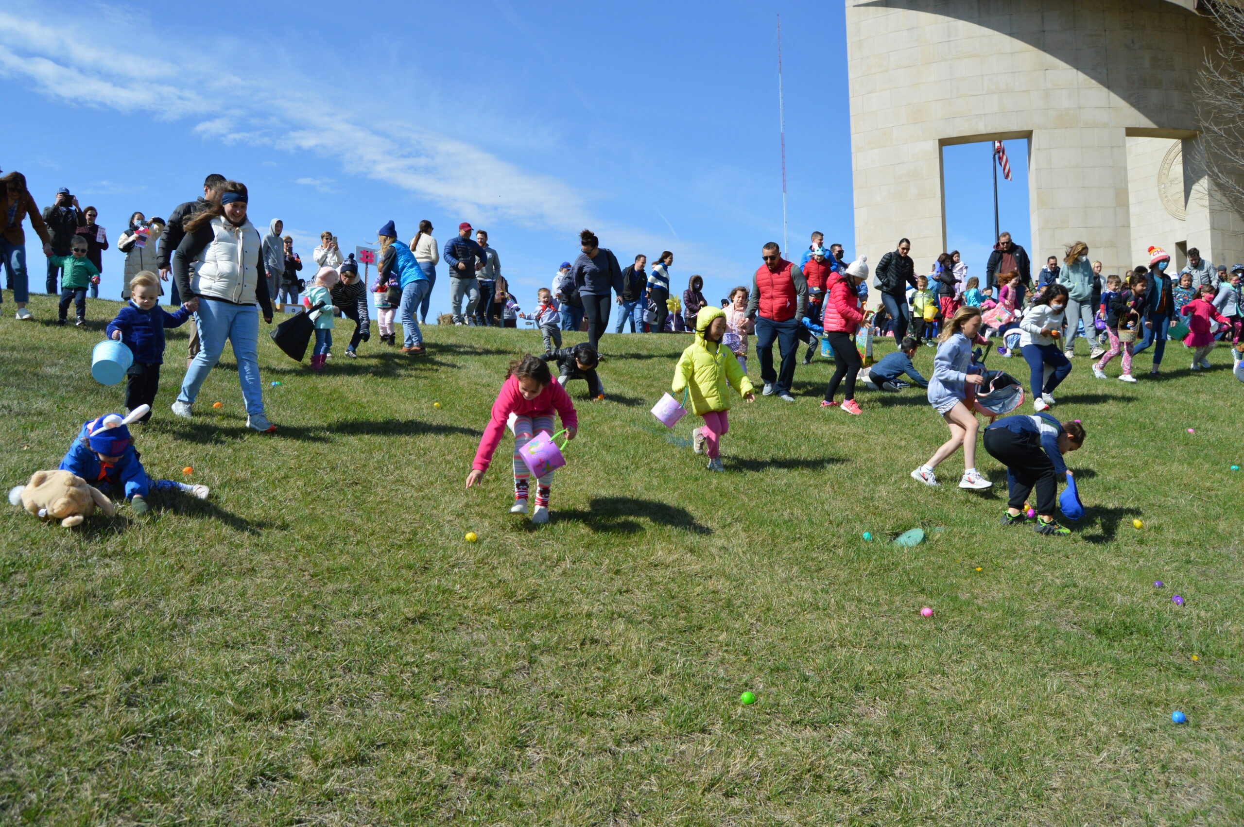 Easter Egg roll outside the Dole Institute, 2022