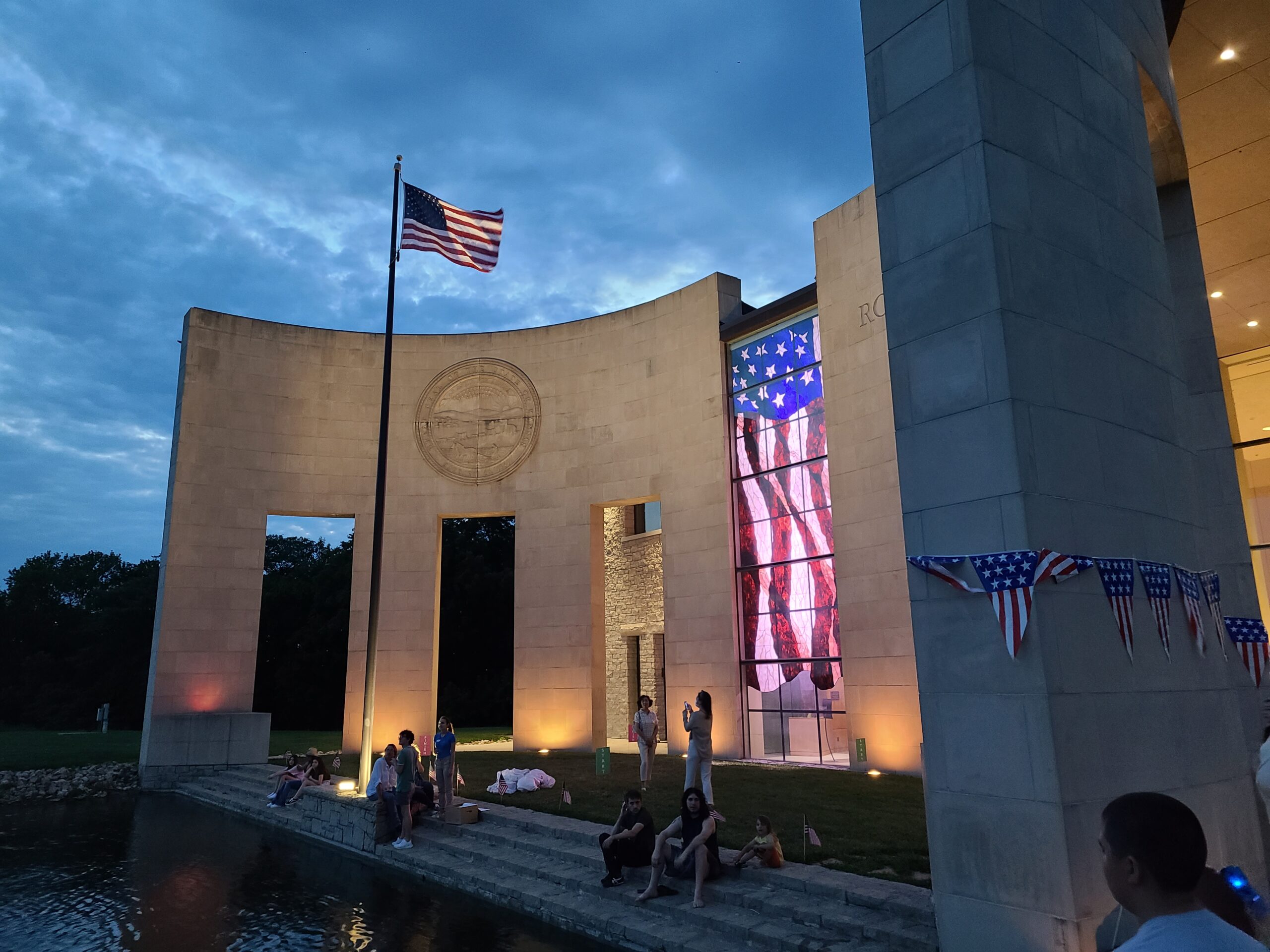 The Outside of the Dole Institute at night