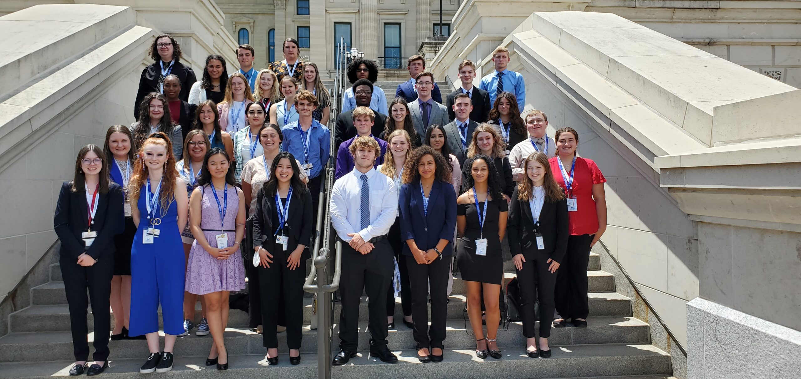 Students visit legislators and staff at the Capitol in Topeka